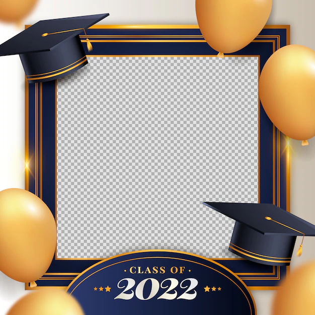 Free Vector | Realistic class of 2022 frame template