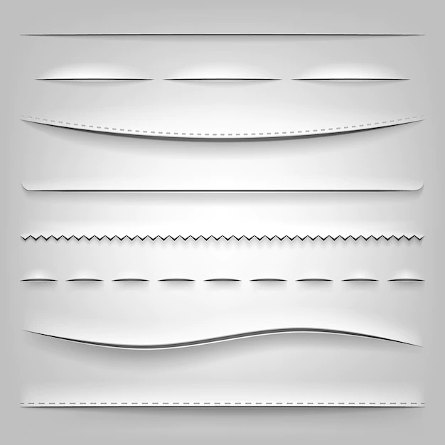 Free Vector | Realistic dividers of cut paper