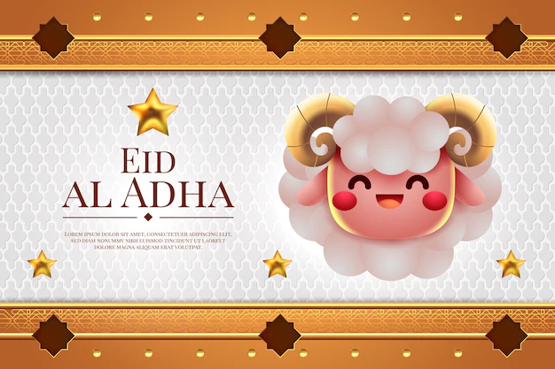 Free Vector | Realistic eid al-adha background with sheep