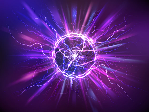 Free Vector | Realistic electric ball or abstract plasma sphere