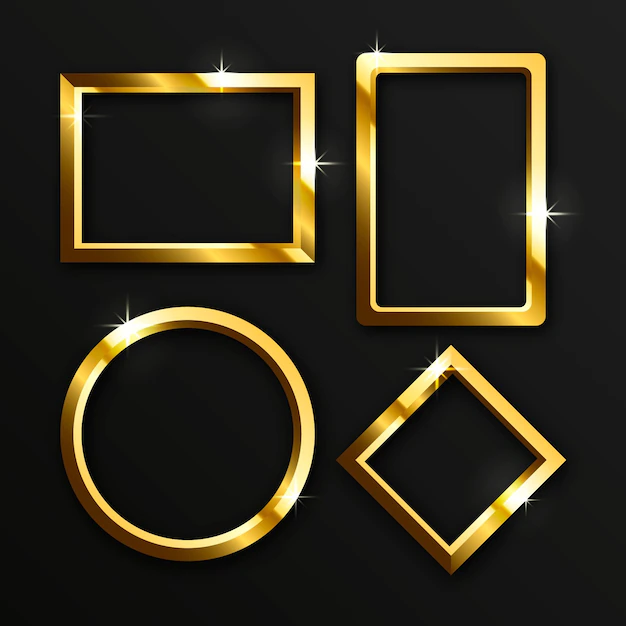 Free Vector | Realistic golden luxury frames