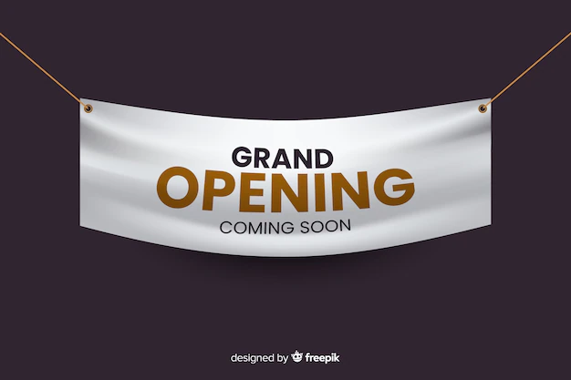 Free Vector | Realistic grand opening banner template