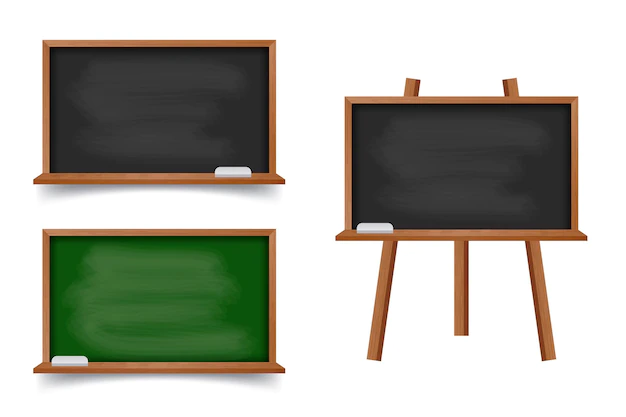 Free Vector | Realistic green and black chalkboard with wooden frame