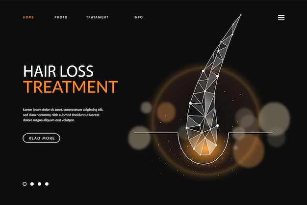 Free Vector | Realistic hair loss treatment landing page