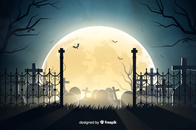 Free Vector | Realistic halloween cemetery background