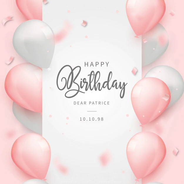 Free Vector | Realistic happy birthday background with pink balloons