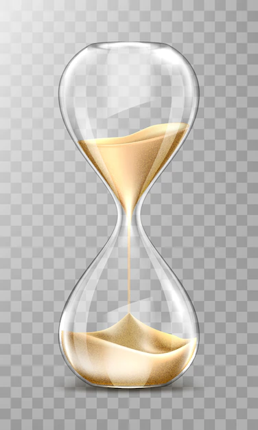 Free Vector | Realistic hourglass, transparent sand clock