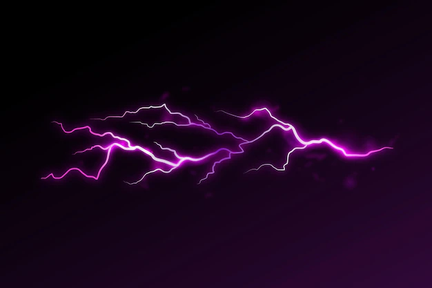 Free Vector | Realistic purple lightning effect