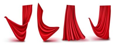 Free Vector | Realistic red curtains collection