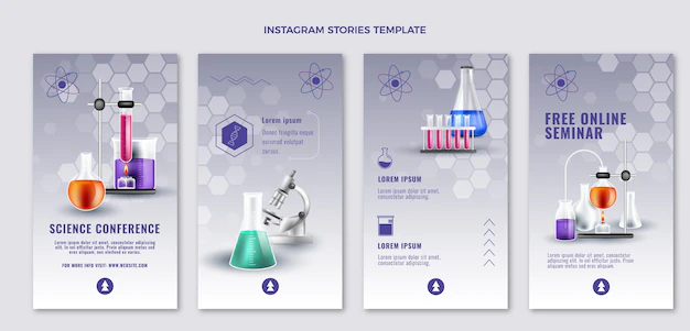 Free Vector | Realistic science instagram stories