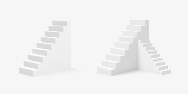 Free Vector | Realistic style white stairs illustration