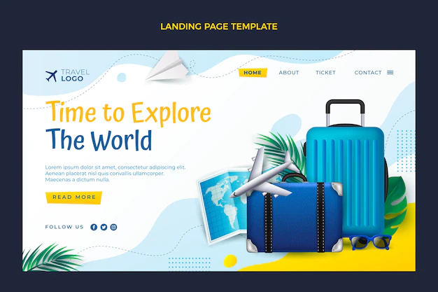 Free Vector | Realistic travel landing page