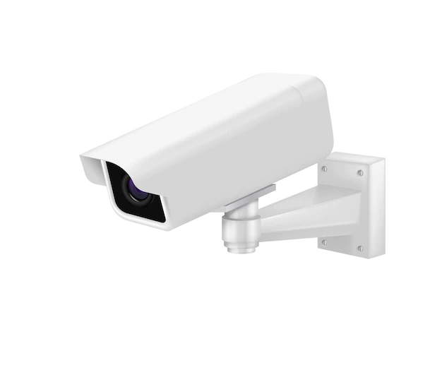Free Vector | Realistic video surveillance camera side view vector illustration