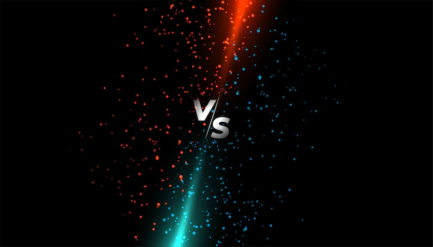 Free Vector | Red and blue light sparkle versus vs screen