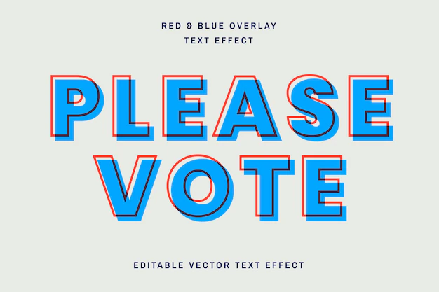 Free Vector | Red and blue overlay editable text effect template