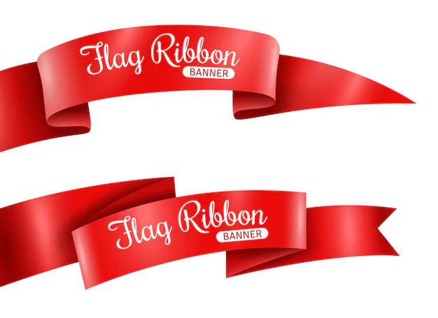 Free Vector | Red ribbons banners set