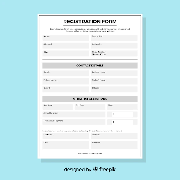 Free Vector | Registration form