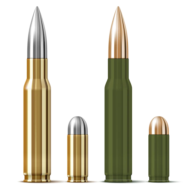 Free Vector | Rifle and pistol bullets isolated