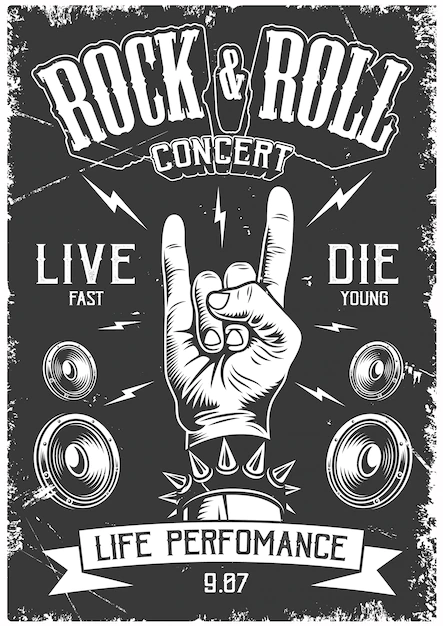Free Vector | Rock and roll poster
