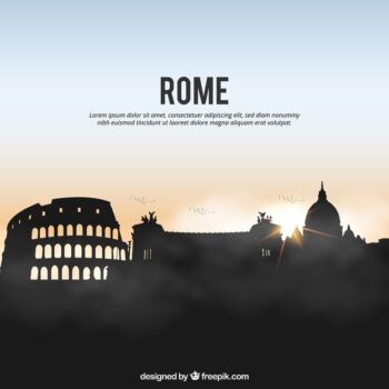 Free Vector | Rome skyline background