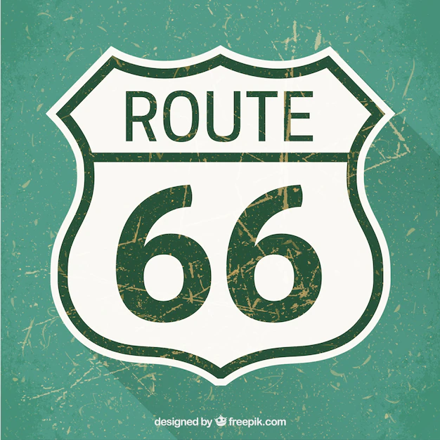 Free Vector | Route 66 road sign