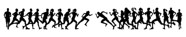 Free Vector | Runner silhouette running people silhouettes pack