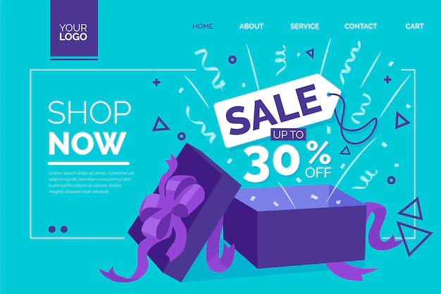 Free Vector | Sale landing page template