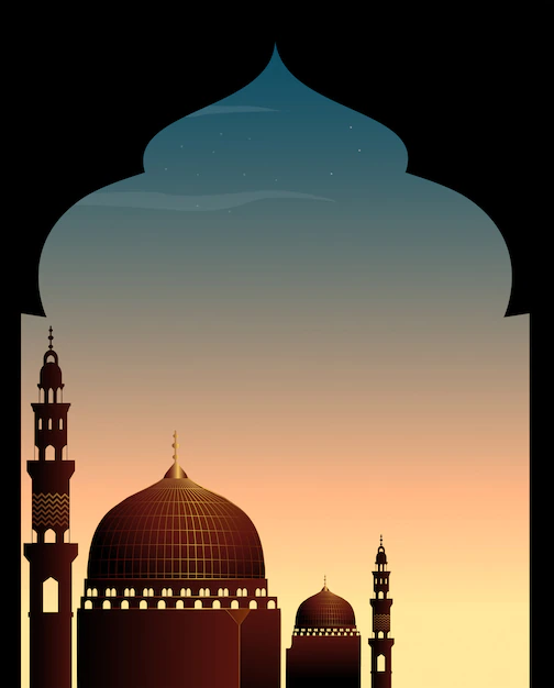 Free Vector | Scene with mosque at twilight