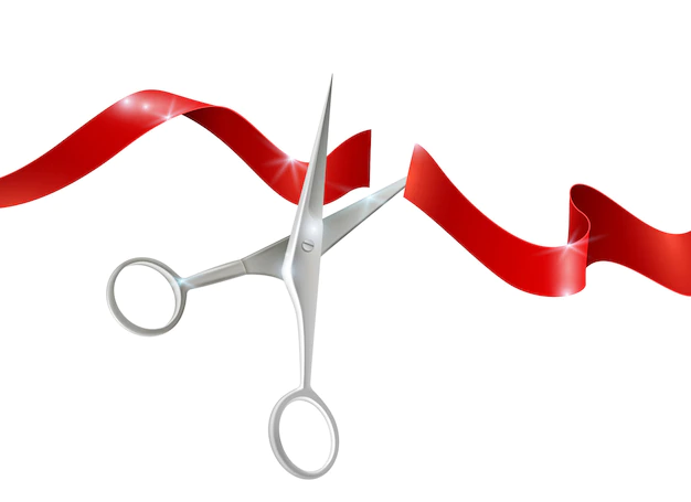 Free Vector | Scissors and ribbon realistic illustration