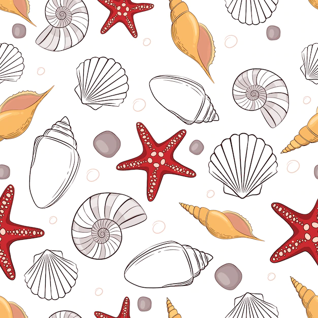 Free Vector | Seashell pattern background