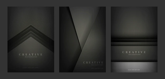Free Vector | Set of abstract creative background designs in black