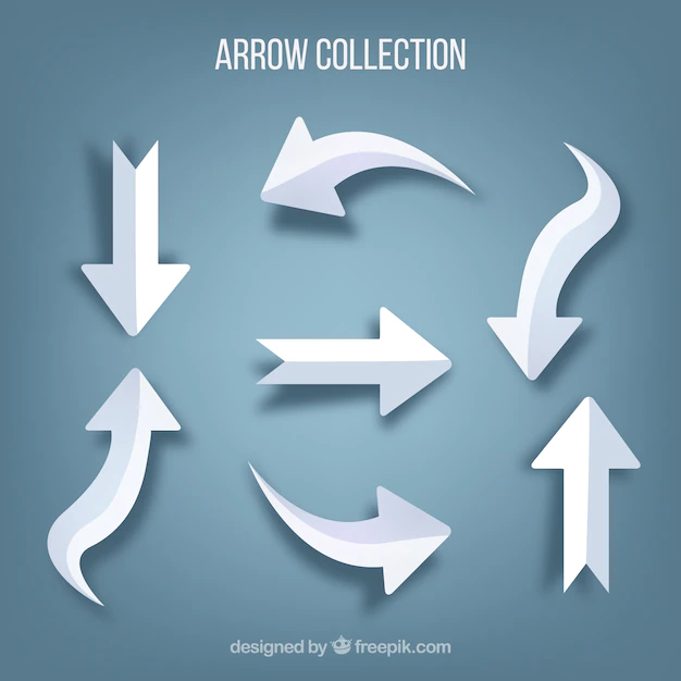 Free Vector | Set of arrows to mark in realistic style