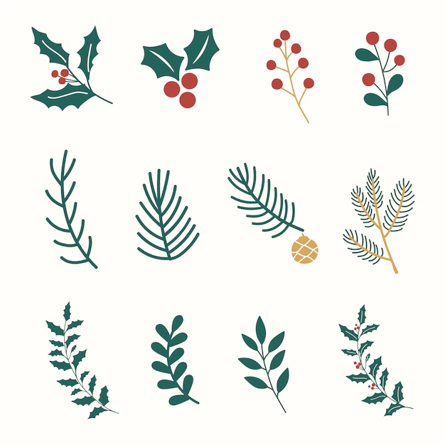 Free Vector | Set of christmas design elements vector