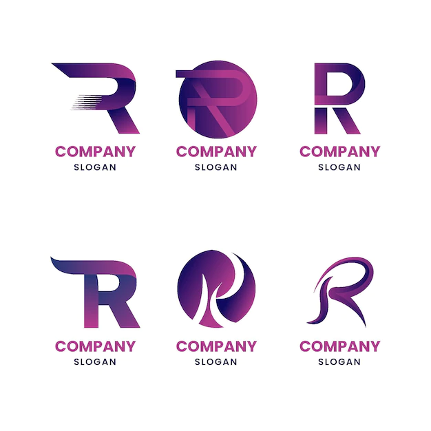 Free Vector | Set of gradient r logo templates