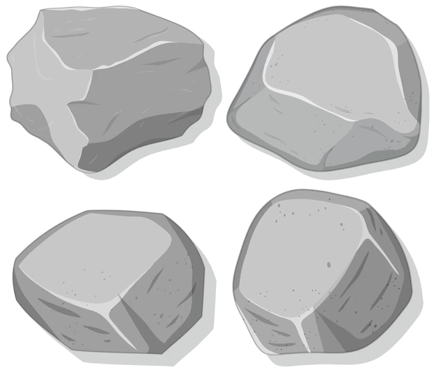Free Vector | Set of gray stones isolated on white