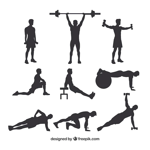 Free Vector | Set of male crossfit silhouettes