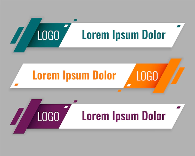 Free Vector | Set of modern lower third banner design