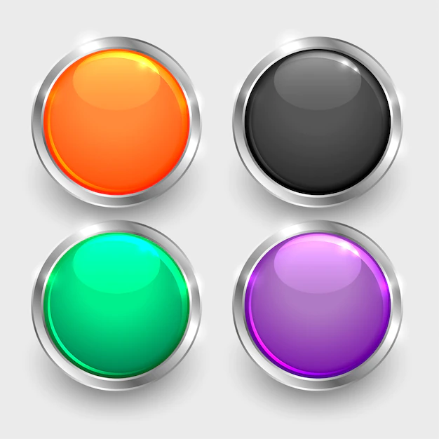 Free Vector | Set of shiny round glossy buttons