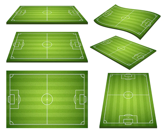 Free Vector | Set of soccer green fields