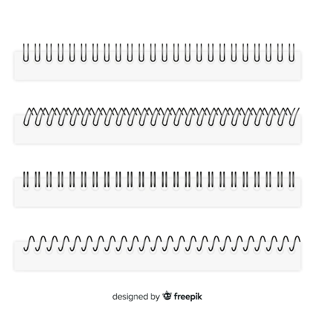 Free Vector | Set of spirals for notebooks realistic style