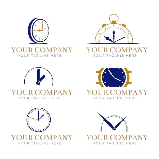 Free Vector | Set of time logo templates