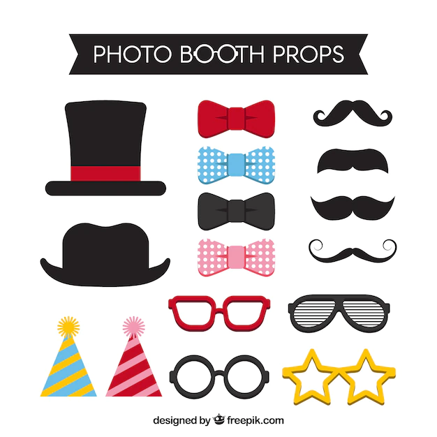 Free Vector | Several accessories for photo booth