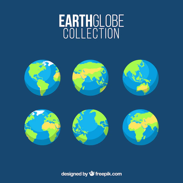 Free Vector | Several earth globes in flat design
