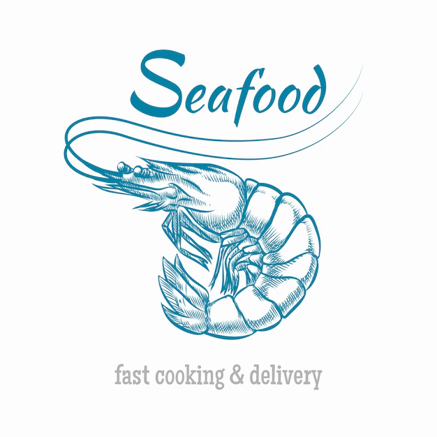 Free Vector | Shrimp seafood logo.