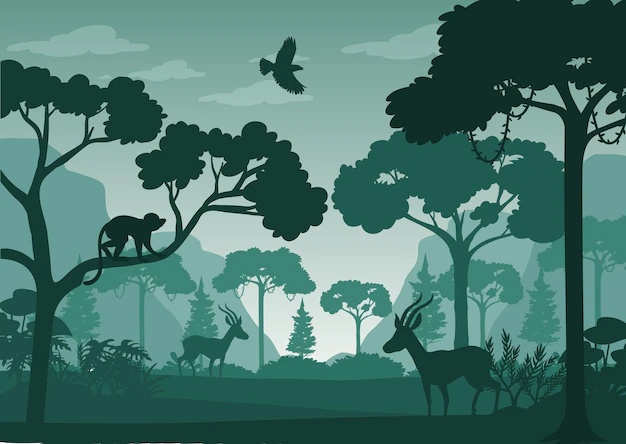 Free Vector | Silhouette forest landscape background