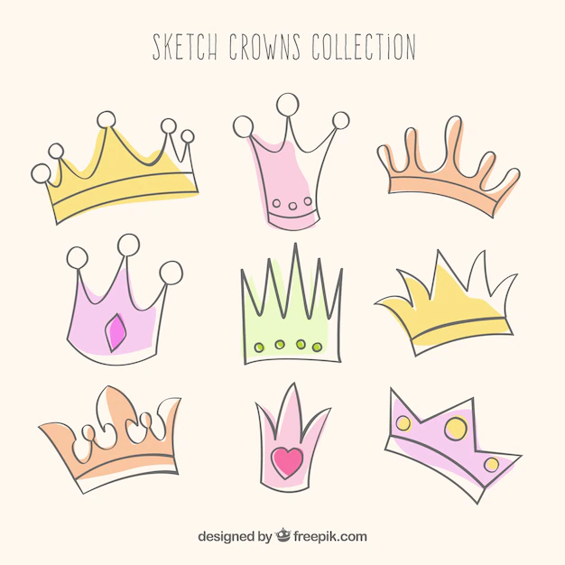 Free Vector | Sketchy crowns collection