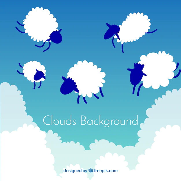 Free Vector | Sky background with sheeps shape clouds