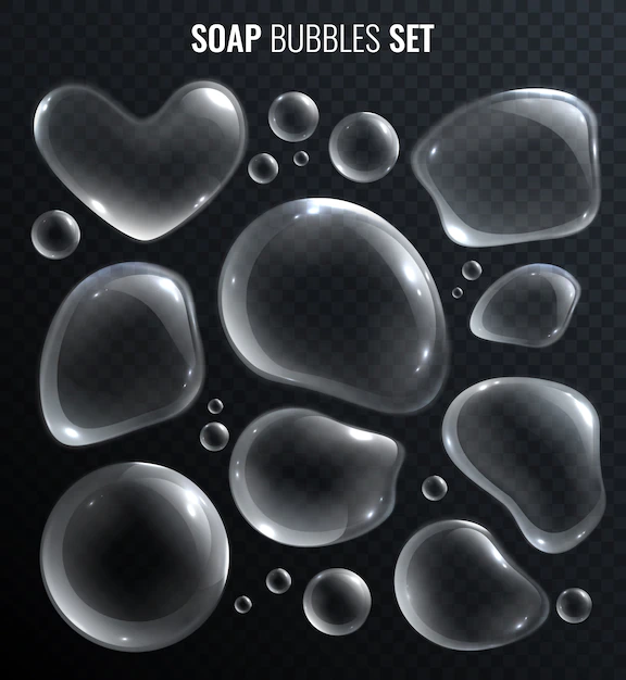 Free Vector | Soap bubbles realistic set isolated on transparent