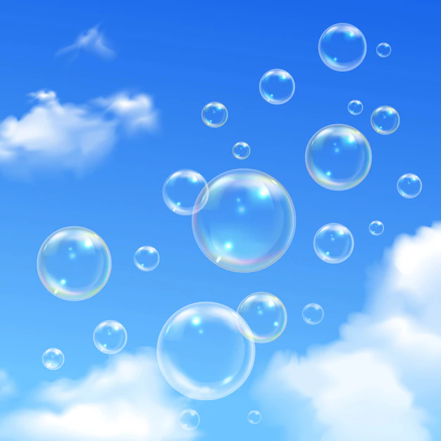 Free Vector | Soap bubbles soaring outdoor on sunny summer day