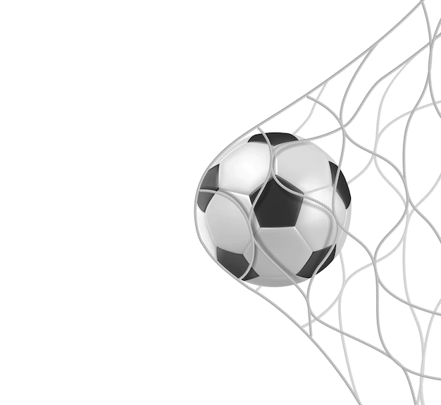 Free Vector | Soccer football ball in goal net isolated on white